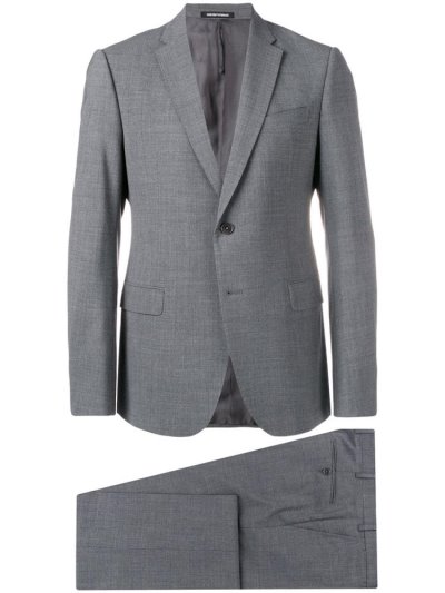 Grey Armani Emporio Slim Fit Two Piece Men's Suits | UAE02672