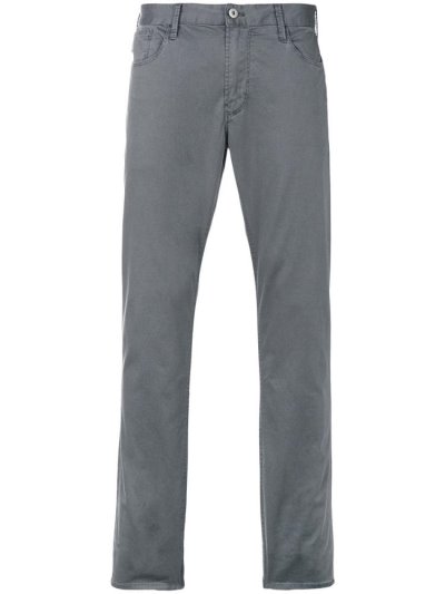 Grey Armani Emporio Straight Leg Men's Pants | UAE82046