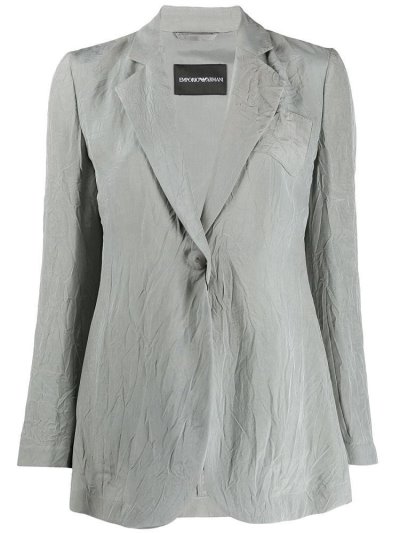 Grey Armani Emporio Wrinkle Effect Women's Blazers | UAE53671
