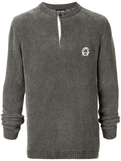 Grey Giorgio Armani Henley Men's Jumpers | UAE25356