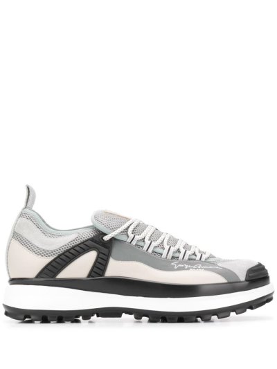 Grey Giorgio Armani Logo Colour Block Men's Sneakers | UAE78933
