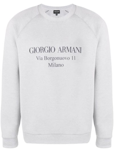 Grey Giorgio Armani Logo Men's Sweatshirts | UAE85810