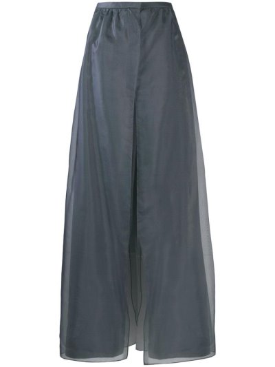 Grey Giorgio Armani Overlapping Organza Panels Women's Pants | UAE37709