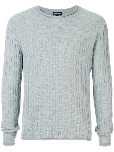 Grey Giorgio Armani Round Neck Men's Jumpers | UAE12509