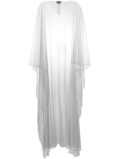 Grey Giorgio Armani Sheer Long Cape Women's Jackets | UAE46491