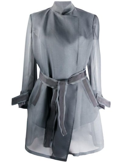 Grey Giorgio Armani Sheer Trench Coa Women's Coats | UAE49258