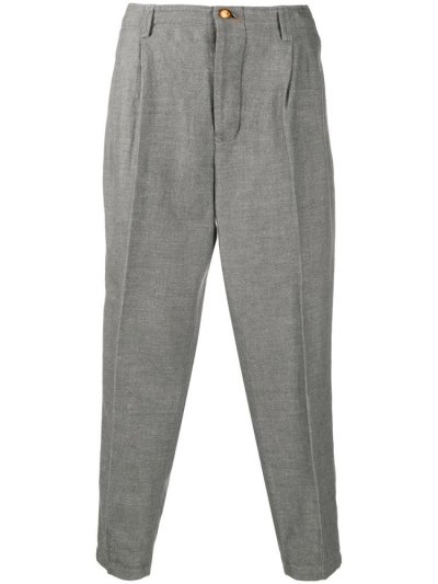 Grey Giorgio Armani Tapered Dart Men's Pants | UAE57837