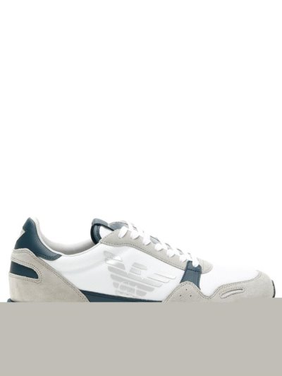 Grey / Blue Armani Emporio Side Logo Men's Sneakers | UAE25913
