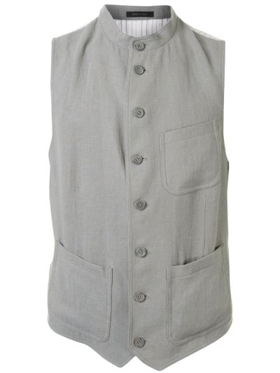 Grey / Multicolor Giorgio Armani Button Up Waistcoat Men's Vest | UAE05051