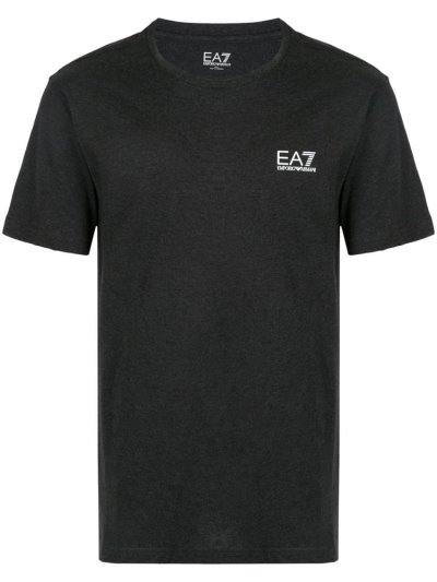 Grey / White Ea7 Emporio Armani Logo Printed Men's T Shirts | UAE52270