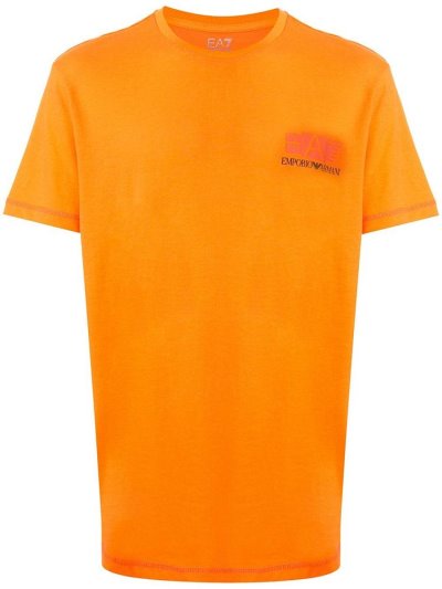 Orange Ea7 Emporio Armani Logo Print Men's T Shirts | UAE14195