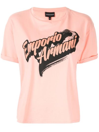 Orange Armani Emporio Branded Logo Women's T Shirts | UAE61688