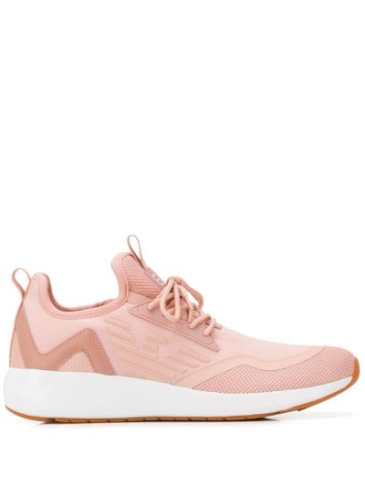 Pink Ea7 Emporio Armani Logo Embossed Men's Sneakers | UAE15058