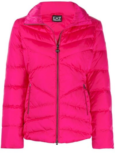 Pink Ea7 Emporio Armani Padded Fitted Women's Jackets | UAE28339