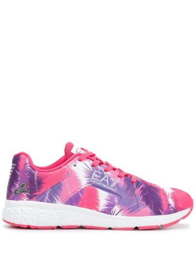 Pink Ea7 Emporio Armani Printed Lace Up Women's Sneakers | UAE15373