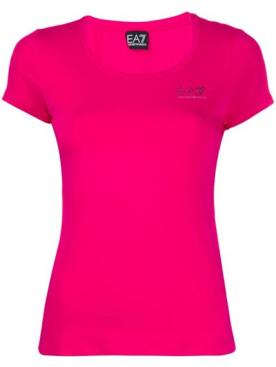 Pink Ea7 Emporio Armani Scoop Neck Women's T Shirts | UAE79618