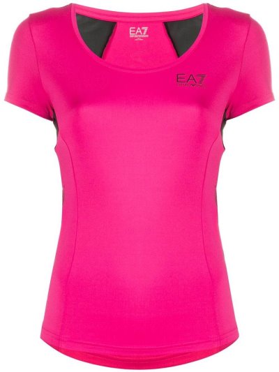 Pink Ea7 Emporio Armani Ventus 7 Short Sleeve Performance Women's Tops | UAE64974