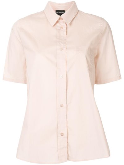 Pink Armani Emporio Chest Pocket Women's Shirts | UAE51438