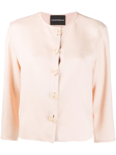 Pink Armani Emporio Collarless Regular Fit Women's Shirts | UAE65881