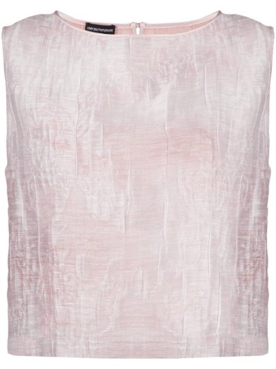 Pink Armani Emporio Embroidered Sleeveless Women's Blouse | UAE32918