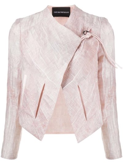 Pink Armani Emporio Linen Blend Women's Jackets | UAE47975