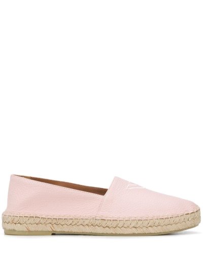 Pink Armani Emporio Logo Embroidered Espadrille Women's Shoes | UAE23792