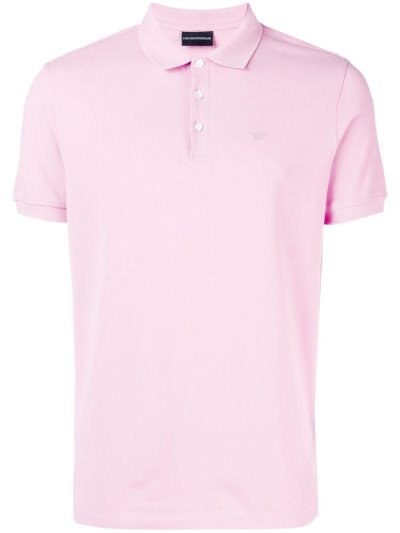 Pink Armani Emporio Short Sleeve Men's Polo Shirts | UAE76095