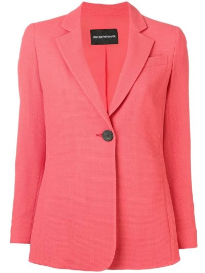 Pink Armani Emporio Single Button Women's Blazers | UAE45401