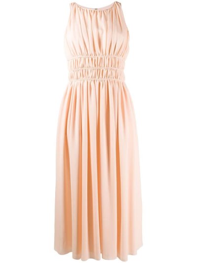 Pink Armani Emporio Sleeveless Midi Women's Dress | UAE24373
