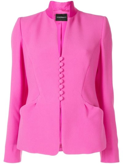 Pink Armani Emporio Standing Collar Women's Blazers | UAE74076