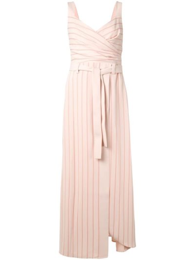 Pink Armani Emporio Striped Wrap Women's Dress | UAE09427