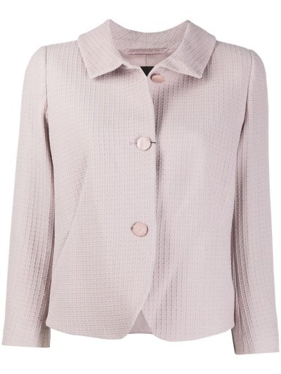 Pink Armani Emporio Textured Buttoned Women's Jackets | UAE35889