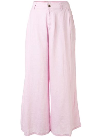 Pink Armani Emporio Wide Leg High Waisted Women's Pants | UAE37585
