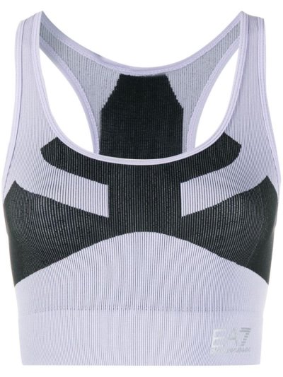 Purple Ea7 Emporio Armani Panelled Ribbed Knit Women's Tank Tops | UAE00512