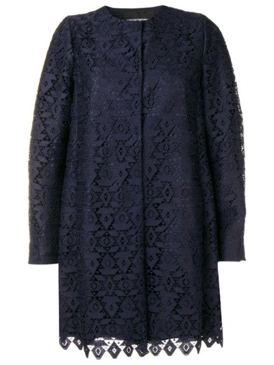 Purple Armani Emporio Macramé Geometric Patterned Women's Coats | UAE35417