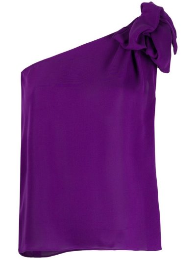 Purple Armani Emporio One Shoulder Women's Tops | UAE41513