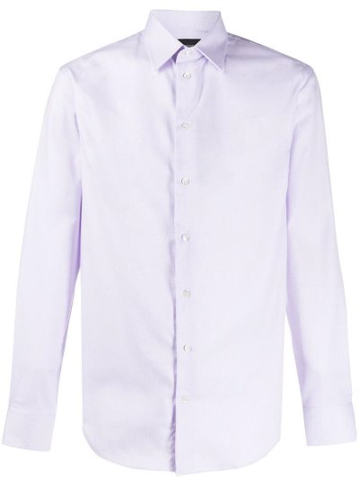 Purple Armani Emporio Slim Fit Men's Shirts | UAE51610