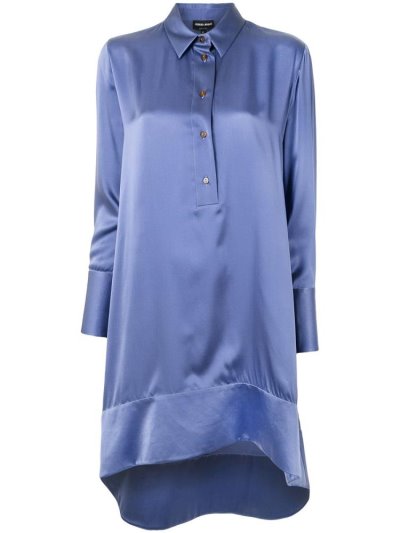 Purple Giorgio Armani Mulberry Silk High Low Women's Shirts | UAE14111