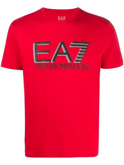 Red Ea7 Emporio Armani Branded Men's T Shirts | UAE14538