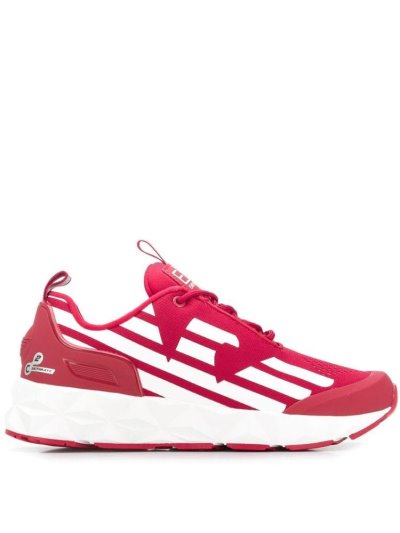 Red Ea7 Emporio Armani Contrast Logo Women's Sneakers | UAE53087