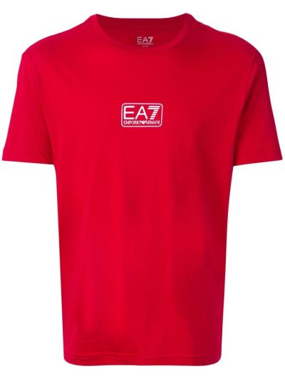 Red Ea7 Emporio Ea7 Mini Box Logo Men's T Shirts | UAE50088