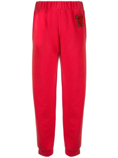 Red Armani Emporio Bear Patch Track Women's Pants | UAE99743