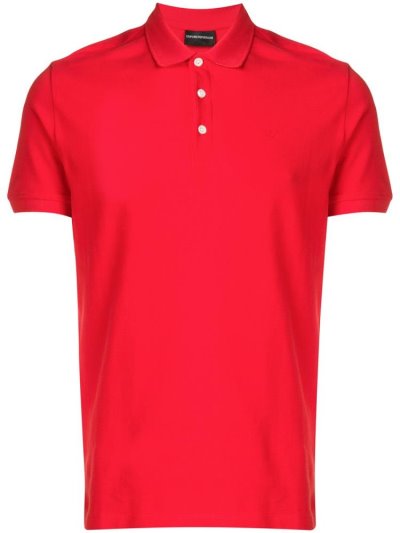 Red Armani Emporio Classic Men's Polo Shirts | UAE16717
