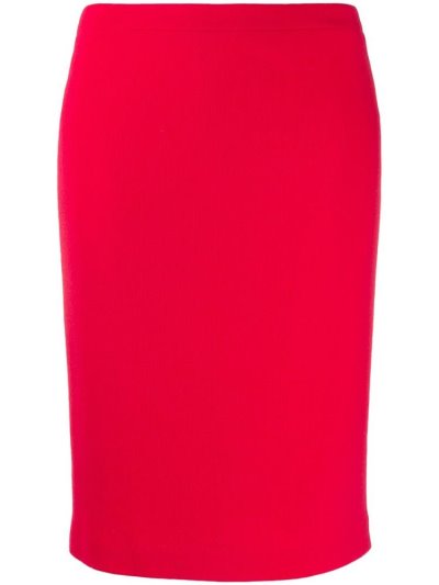 Red Armani Emporio High Waist Pencil Skirt Women's Skirts | UAE39897
