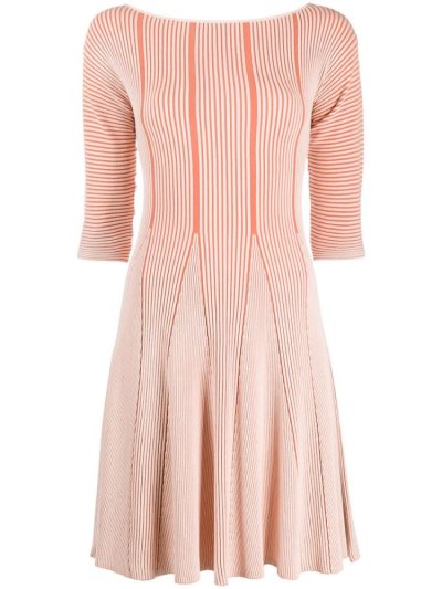 Red Armani Emporio Knitted Midi Women's Dress | UAE96479