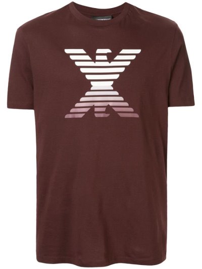 Red Armani Emporio Logo Men's T Shirts | UAE97270