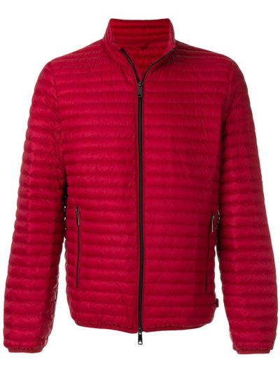 Red Armani Emporio Long Sleeve Padded Jacket Men's Jackets | UAE98794