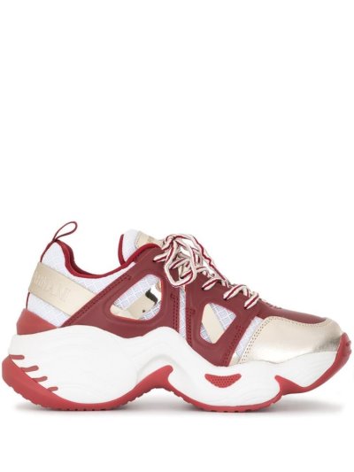Red Armani Emporio Panelled Chunky Women's Sneakers | UAE51470