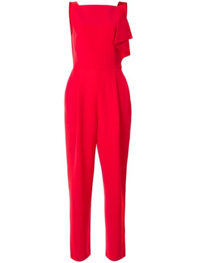 Red Armani Emporio Ruffled Sleeveless Women's Jumpsuit | UAE07249
