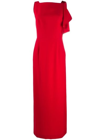 Red Armani Emporio V Back Long Women's Dress | UAE87683